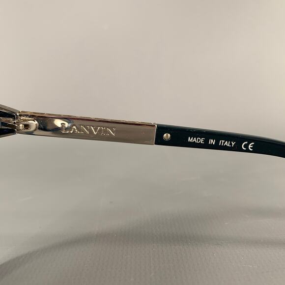 LANVIN Blue Silver Acetate Metal Sunglasses - Picture 6 of 6